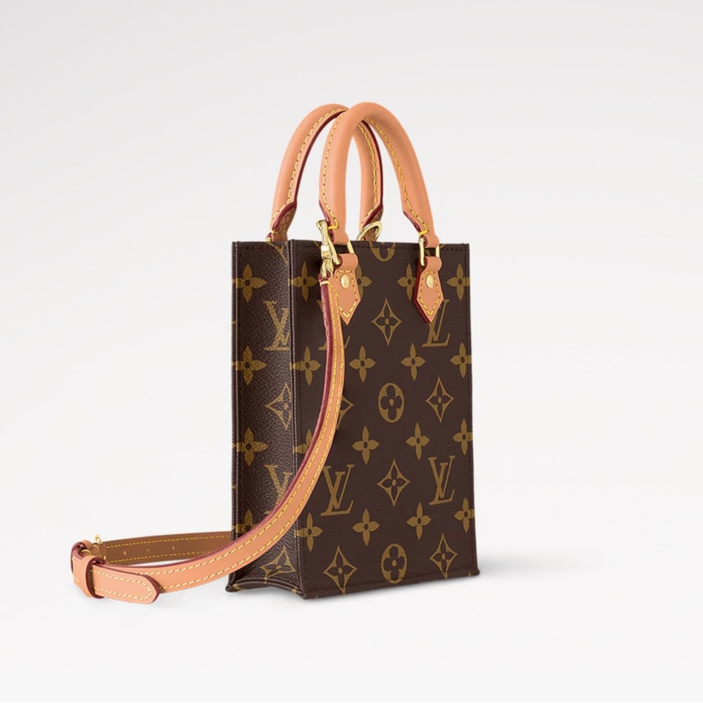 Louis Vuitton Petit Sac Plat Brown Monogram Tote Bag